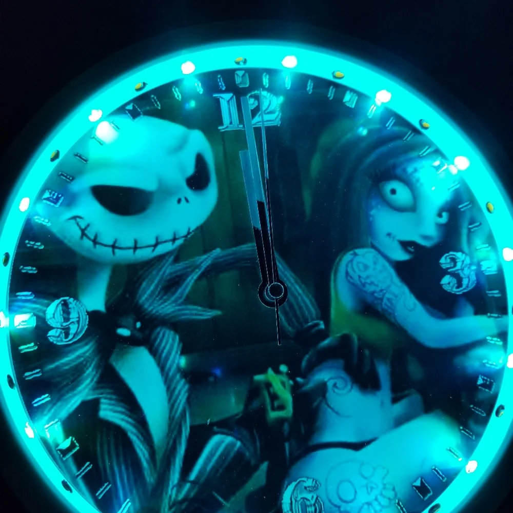 Jack n jill tattoo led lights clock